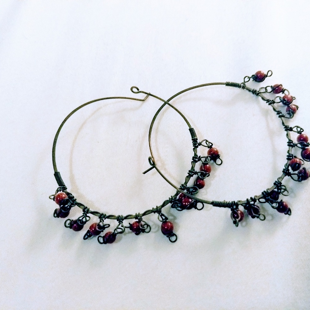 Brass and bead hoops
